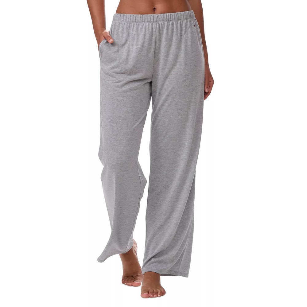 Tommy Hilfiger Womens Size XL Elastic-Waist Pajama Pants in Heather Gray $54 077